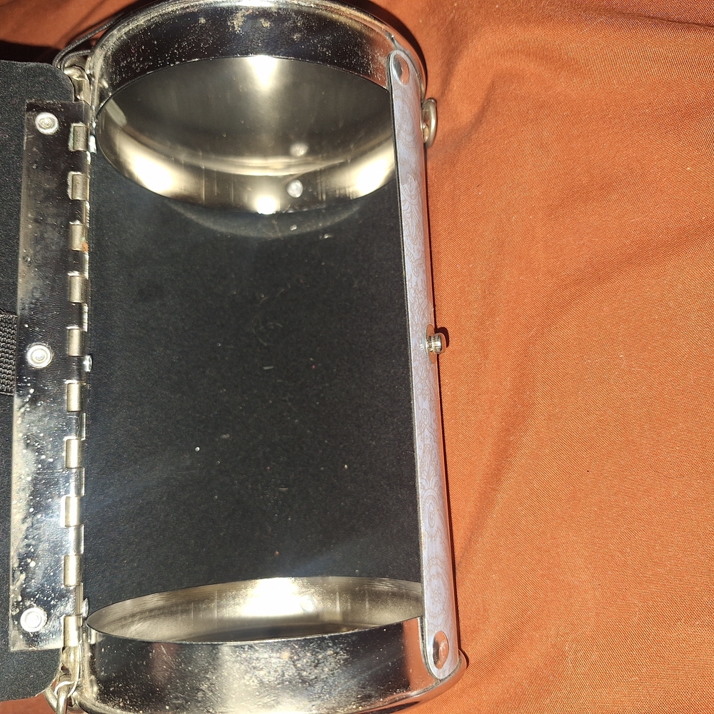 Silver Metallic Clutch Marilyn Monroeshopping is $25